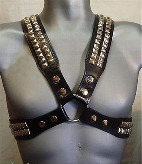 Mens Bdsm Bondage Leather Belt Chest Harness Clubwar Gay