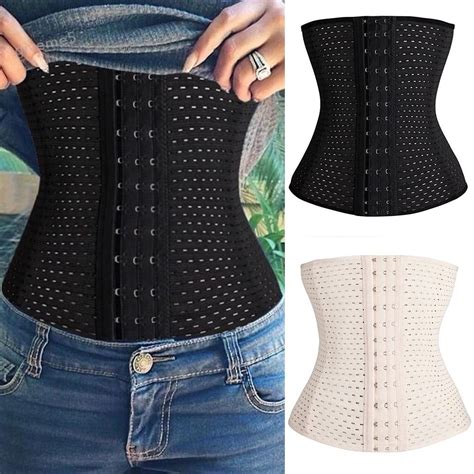 Women Fashion Waist Cinchers Elastic Corset Blackapricot Underbust