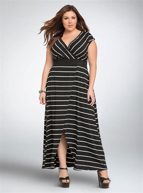 Buy 2016 Women Summer Dress Large Size Slit Striped Maxi Dress Big Size