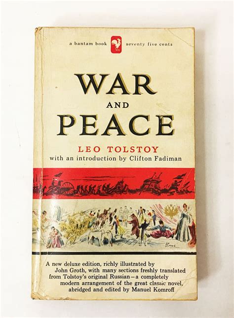 War And Peace Book Leo Tolstoy Soft Cover Book Circa 1956 Bantam
