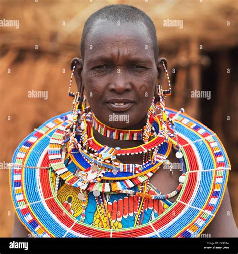 Woman In Maasai Village Kenya Africa Stock Photo Alamy