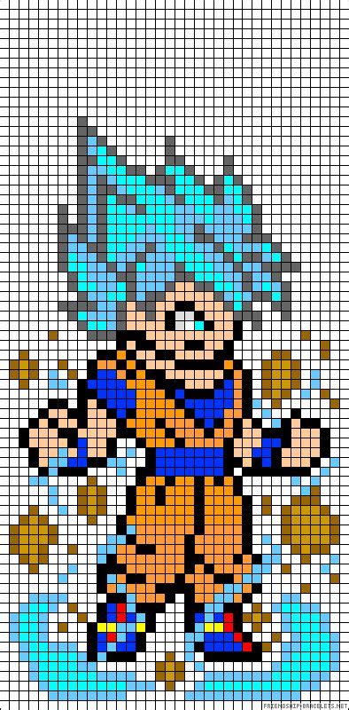 Goku Dragon Ball Perler Bead Pattern Coloriage Pixel Dessin Pixel