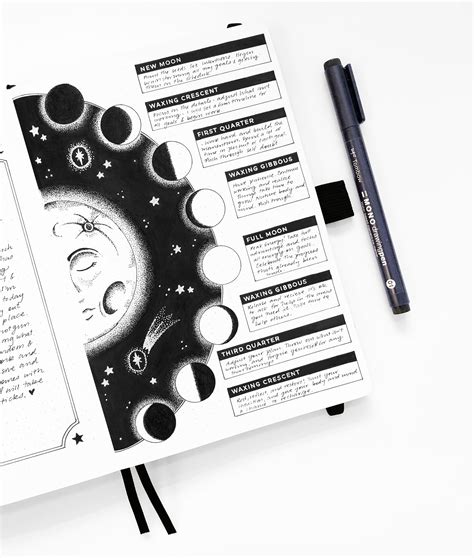 Guided Journaling Exercises For Each Phase Of The Moon Bullet Journal