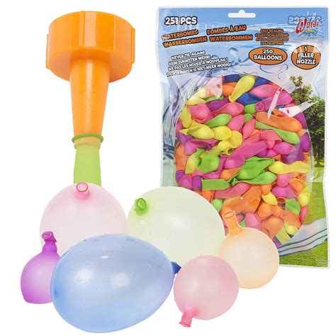 250pc Water Bombs Self Sealing Balloons Nozzle Summer Outdoor Play Fun