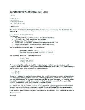 Audit Engagement Letter At In Word Doc Template PdfFiller