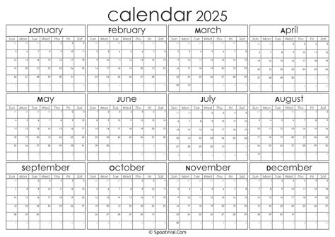 2025 Yearly Calendar Latest Calendar Printable Templates