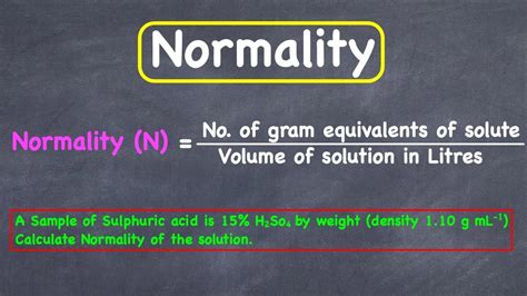 Normality Calculation Chemistry YouTube