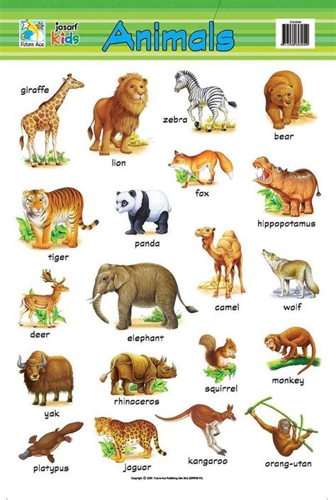 38 Printable Animal Charts In 2020 Learning English For Kids Teach