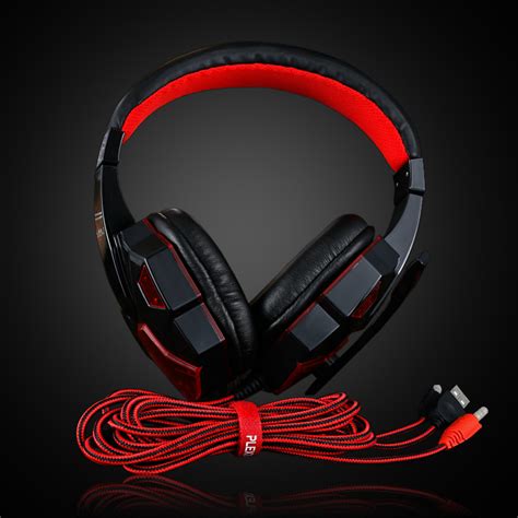 Wired 35mm Gaming Headset Mic Red Led Headphones For Xbox One 360