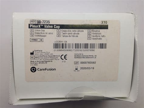 Carefusion 50 7235 Pleurx Valve Cap 10box X Gb Tech Usa