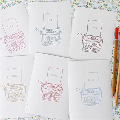 Set Of Six Vintage Style Typewriter Postcards By The Green Gables