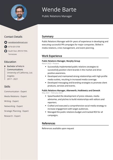 Public Relations Manager Cv Examples Template Tips