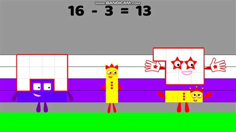 Numberblocks Find The Difference To 16 Youtube