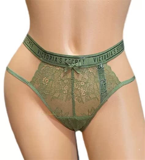 Victorias Secret Very Sexy Sheer Mesh Lace Thong Panty Olive Xlarge Picclick