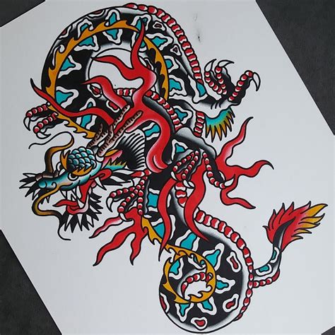 Traditional Dragon Head Tattoo Flash Best Tattoo Ideas