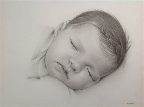 Newborn Baby Portrait Painting Realistic Pastel Painting Drawing