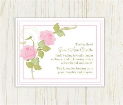 Printable Thank You Bereavement Card Wording Example Sympathy Thank