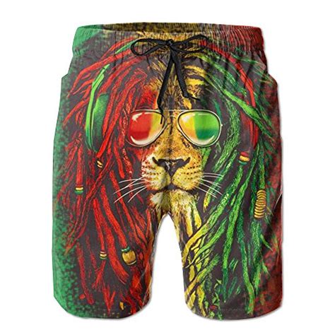 men s quick dry boardshorts rasta print by richy rastaverse