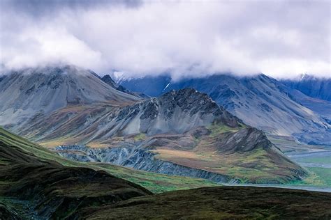 Berggipfel Der Alaska Bergkette Zwischen Wolken Denali Nationalpark