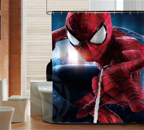 Lots more spiderman theme bedrooms decorating and decor click here. Stylish Spiderman logo fashion custom Shower Curtain ...