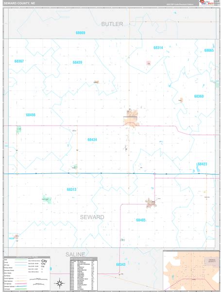 Seward County Ne Wall Map Premium Style By Marketmaps Mapsales