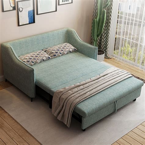 2 Seat Convertible Full Sleeper Sofa Bed Cottonandlinen Upholstered