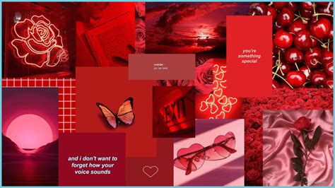 Dark Red Aesthetic Collage Wallpaper Laptop Red Aesthetics