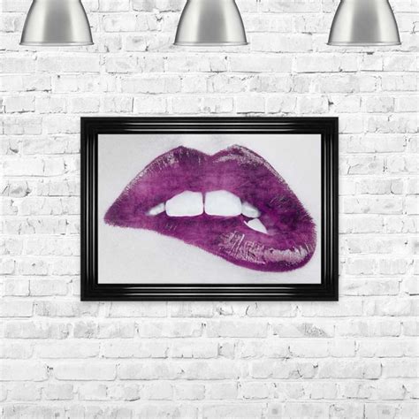 Luscious Pink Lips Framed Wall Art By Shh Interiors 48cm X 68cm 1wall