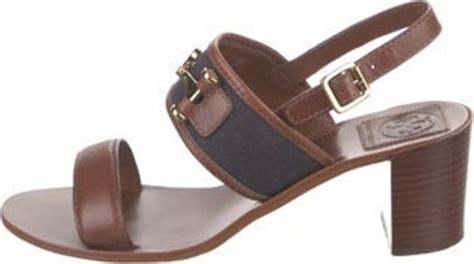 Tory Burch Leather Slingback Sandals Shopstyle