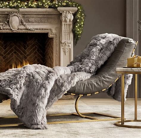Luxurious Alpaca Fur Throw Gray Blanket Throw Alpaca Alpaca Fur Rug