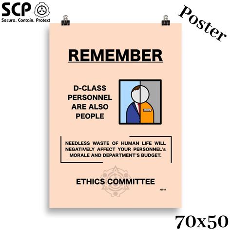 Scp Poster Remember D Class Are Also People Etsy