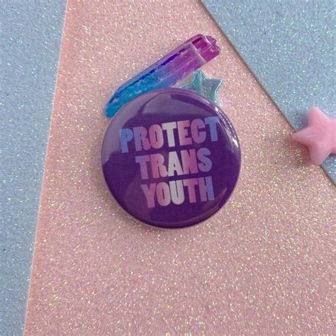 Protect Trans Youth Button Badge Etsy