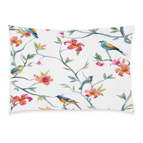 Ykcg Home Bathroom Decor Watercolor Bird Flower Pillowcases Decorative