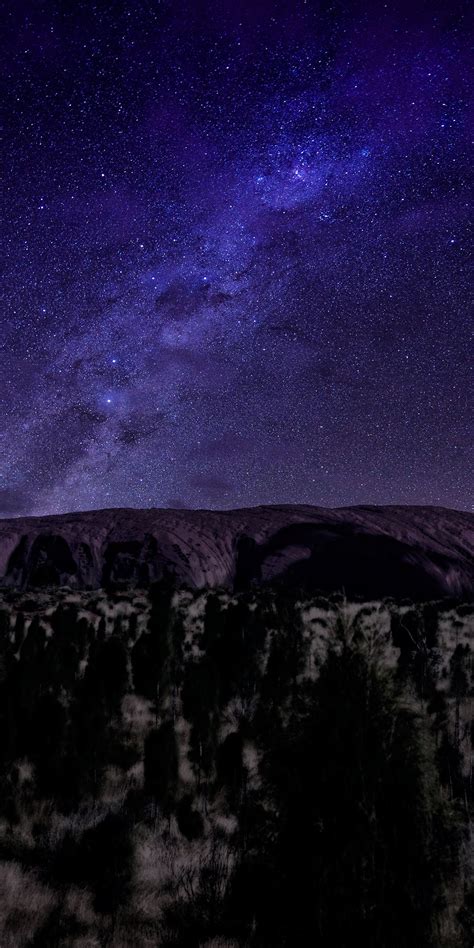 Milky Way Starry Night Cliff Landscape 1080x2160 Wallpaper