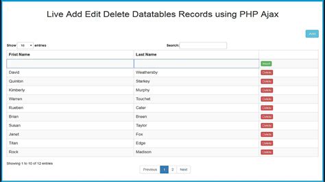 Datatables Live Records Add Edit Delete Using Php Ajax Jquery Youtube