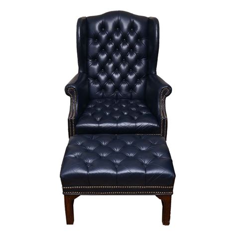 Leather wingback chair leather ottoman leather furniture chair and ottoman bed furniture saddle smilemart faux leather wingback accent chair upholstered biscuit tufted club accent chair two handsome george iii style wingback chairs with nailhead and distressed leather. Chippendale Style Chesterfield Leather Tufted Wingback ...