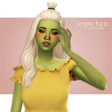 Cowplant Pizza Jenna Hair Recolored Sims 4 Hairs