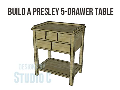 A thoughtfully selected modern bedside table will help keep your essentials close by and also add a touch of style to your space. Presley 5-Drawer Table Plans-Copy | Drawer table, End ...