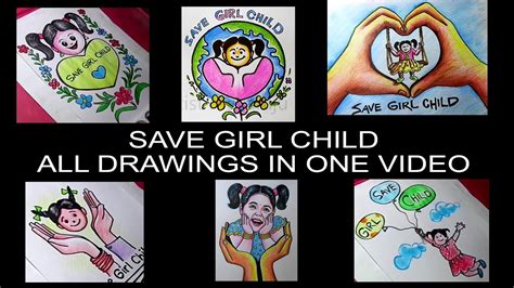Save Girl Child Drawings All In One Video Save Girl Child Drawing