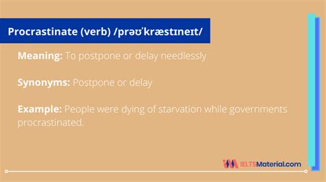 Procrastinate Word Of The Day For Writing Task 2