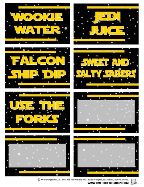 Star Wars Party Printables And Ideas Over The Big Moon
