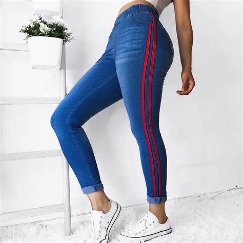 betikama skinny jeans women vintage washed pencil pants stretch elastic waist 5xl plus size