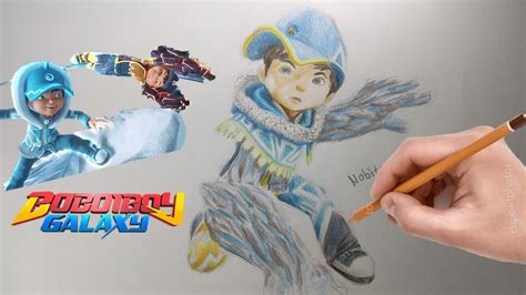 Boboiboy Glacier || menggambarkan boboiboy glacier || melukis boboiboy