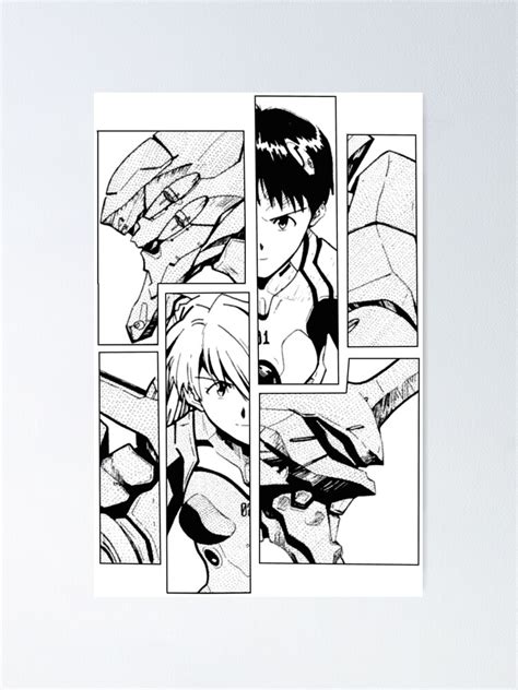 Neon Genesis Evangelion Manga Panels Poster For Sale By Guifranco