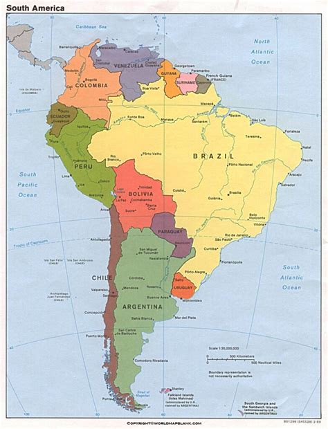 South America Political Map Map Of South America Political