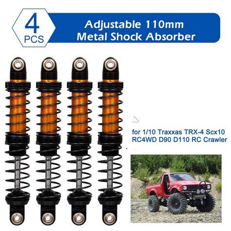 4pcs Adjustable 90100110mm Metal Shock Absorber Damper For 110