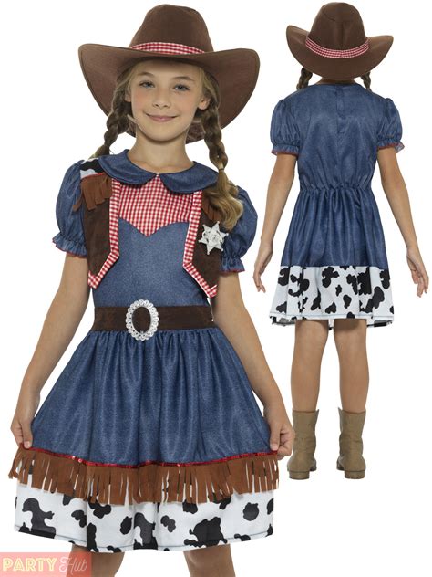 Girls Texan Cowgirl Costume Wild Western Jessie Fancy Dress Book Week