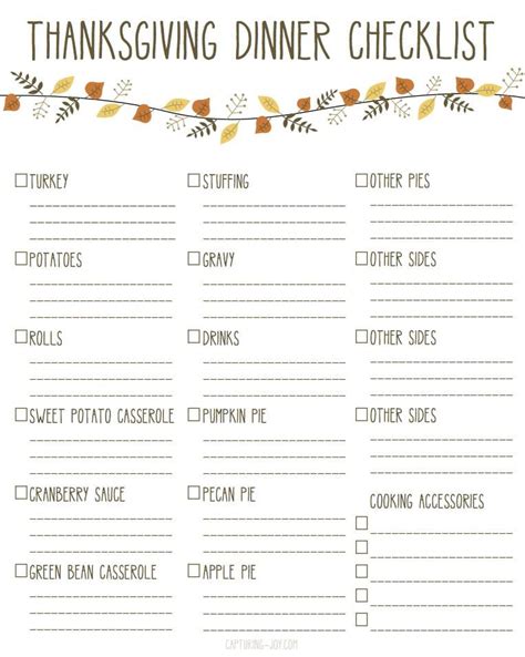 Dinner Party List With Menu Template303 Thanksgiving Potluck