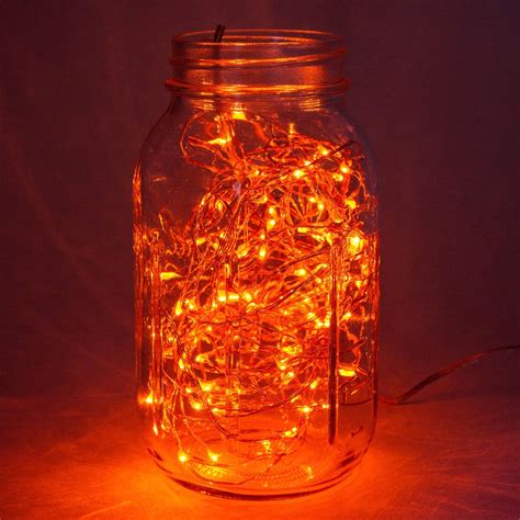 16 5 Foot Battery Operated Led Fairy Lights Waterproof With 50 Orange Micro Led Lights On