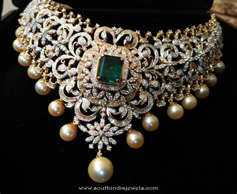 Diamond Choker Necklace From Ishwarya Diamonds South India Jewels